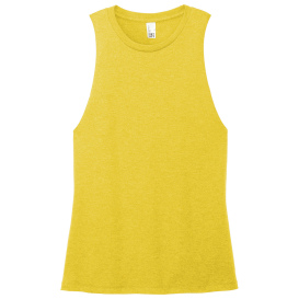 District DT153 Women\'s Perfect Tri Muscle Tank - Ochre Yellow Heather