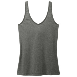 District DT154 Women\'s Perfect Blend CVC V-Neck Tank - Heathered Charcoal