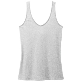 District DT154 Women's Perfect Blend CVC V-Neck Tank - Light Heather Grey