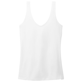 District DT154 Women\'s Perfect Blend CVC V-Neck Tank - White