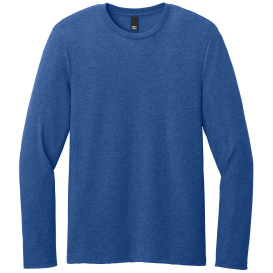 District DT185 Perfect Weight CVC Long Sleeve Tee - Heathered Deep Royal