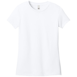 District DT188 Ladies Perfect Weight CVC Tee - Bright White