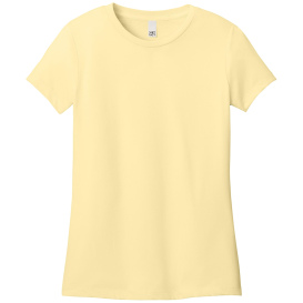 District DT188 Ladies Perfect Weight CVC Tee - Soft Yellow