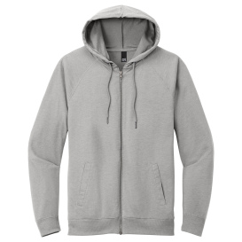 District DT573 Featherweight French Terry Full-Zip Hoodie - Light Heather Grey