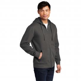 District DT6102 V.I.T. Fleece Full-Zip Hoodie - Charcoal
