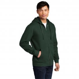 District DT6102 V.I.T. Fleece Full-Zip Hoodie - Forest Green