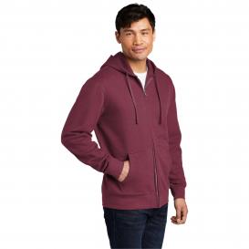 District DT6102 V.I.T. Fleece Full-Zip Hoodie - Plum