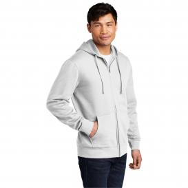 District DT6102 V.I.T. Fleece Full-Zip Hoodie - White