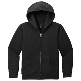 District DT6102Y Youth V.I.T Fleece Full-Zip Hoodie - Black