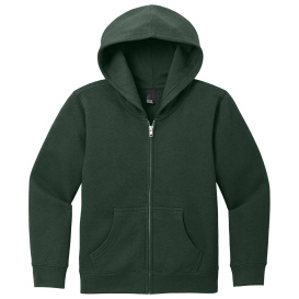 District DT6102Y Youth V.I.T Fleece Full-Zip Hoodie - Forest Green
