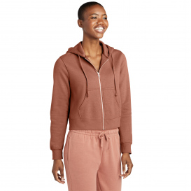 District DT6103 Womens V.I.T. Fleece Full-Zip Hoodie - Desert Rose