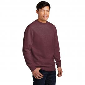 District DT6104 V.I.T. Fleece Crew Neck Sweatshirt - Heathered Cardinal