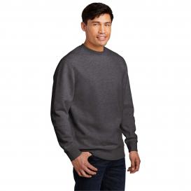 District DT6104 V.I.T. Fleece Crew Neck Sweatshirt - Heathered Charcoal
