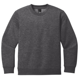 District DT6104Y Youth V.I.T Fleece Crew - Heather Charcoal