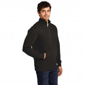 District DT6106 V.I.T. Fleece 1/4-Zip Pullover - Jet Black | Full Source