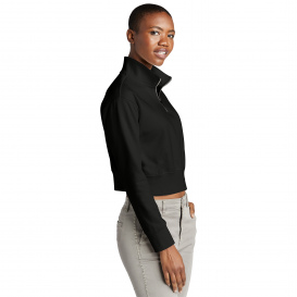 District DT6111 Women\'s V.I.T Fleece 1/2-Zip - Black