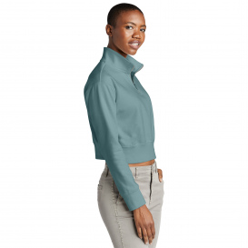 District DT6111 Women\'s V.I.T Fleece 1/2-Zip - Eucalyptus Blue
