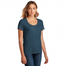 District DT7501 Women\'s Flex Scoop Neck Tee - Heathered Neptune Blue