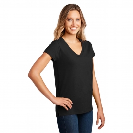 District DT8001 Women\'s Re-Tee V-Neck - Black