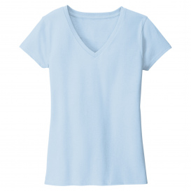 District DT8001 Women\'s Re-Tee V-Neck - Crystal Blue