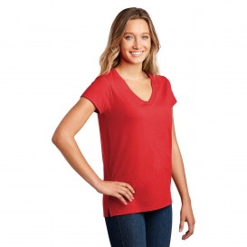District DT8001 Women\'s Re-Tee V-Neck - Ruby Red