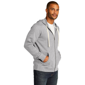 District DT8102 Re-Fleece Full-Zip Hoodie - Light Heather Grey