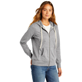 District DT8103 Women\'s Re-Fleece Full-Zip Hoodie - Light Heather Grey