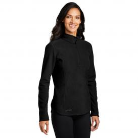 Eddie Bauer EB227 Ladies 1/2-Zip Microfleece Jacket - Black | Full Source