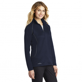Eddie Bauer EB237 Ladies Smooth Fleece 1/2-Zip - River Blue Navy