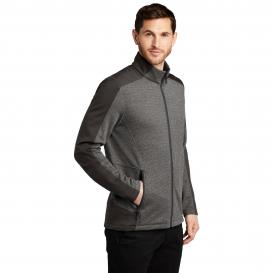 Port Authority F239 Grid Fleece Jacket - Grey Smoke Heather/ Grey Smoke