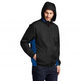 Port Authority J330 Core Colorblock Wind Jacket - Black/Imperial Blue