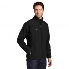 Port Authority J705 Textured Soft Shell Jacket - Black | Full Source