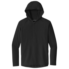 Sport-Tek JST488 Repeat 1/2-Zip Long Sleeve Hooded Jacket - Black