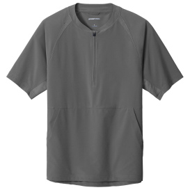 Sport-Tek JST489 Repeat 1/2-Zip Short Sleeve Jacket - Iron Grey