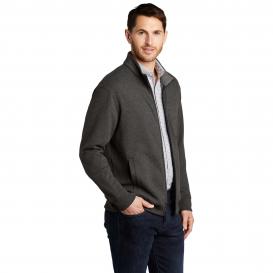 Port Authority K809 Interlock Full-Zip Jacket - Charcoal Heather/Medium Heather Grey