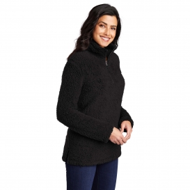 Port Authority L130 Ladies Cozy 1/4-Zip Fleece - Black