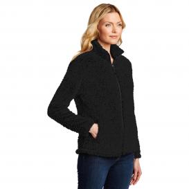 Port Authority L131 Ladies Cozy Fleece Jacket - Black