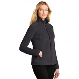 Port Authority L211 Ladies Ultra Warm Brushed Fleece Jacket - Graphite/Deep Black