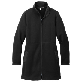 Port Authority L425 Ladies Arc Sweater Fleece Long Jacket - Deep Black
