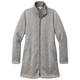 Port Authority L425 Ladies Arc Sweater Fleece Long Jacket - Deep Smoke Heather