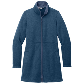 Port Authority L425 Ladies Arc Sweater Fleece Long Jacket - Insignia Blue Heather