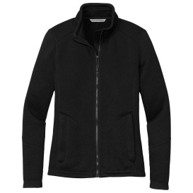Port Authority L428 Ladies Arc Sweater Fleece Jacket - Deep Black
