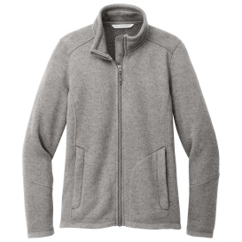 Port Authority L428 Ladies Arc Sweater Fleece Jacket - Deep Smoke Heather