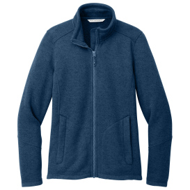 Port Authority L428 Ladies Arc Sweater Fleece Jacket - Insignia Blue Heather