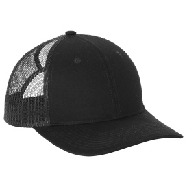 Port Authority LC111 Snapback Ponytail Trucker Cap - Black