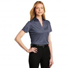 Port Authority LK542 Ladies Heathered Silk Touch Performance Polo - Navy Heather