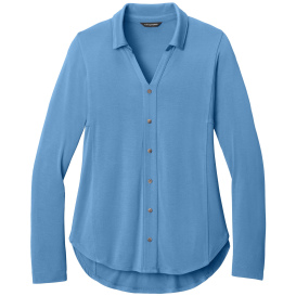 Port Authority LK5602 Ladies Luxe Knit Button Tunic - Carolina Blue