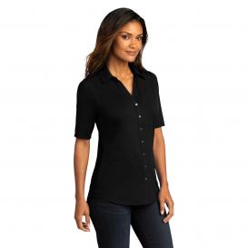 Port Authority LK682 Ladies City Stretch Top - Black | Full Source