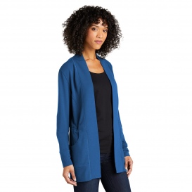 Port Authority LK825 Ladies Microterry Cardigan - Aegean Blue | Full Source