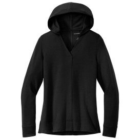 Port Authority LK826 Ladies Microterry Pullover Hoodie - Deep Black